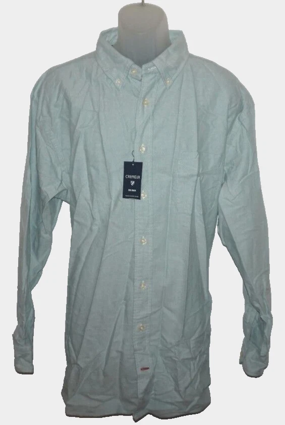 CREMIEUX Classics FIR Green Woven Oxford Shirt Long Sleeve Size 2XB 2X Big