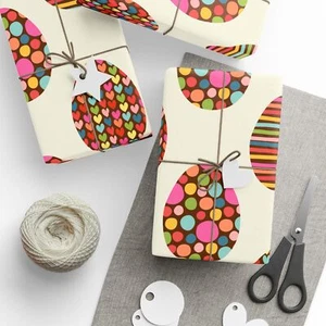 Cute Chocolate Easter Eggs Premium Eco-Friendly Decorative Gift Wrapping Paper - Picture 1 of 17