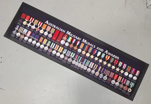 AUSTRALIAN MILITARY MEDALS & AWARDS BAR RUNNER - RUBBER BACKED MAT 2023 UPDATED - Picture 1 of 3