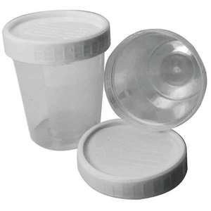 25 x 120ml Kunststoff Urin Sammlung Proben Becher Behälter Flaschen + Schraubdeckel - Bild 1 von 2
