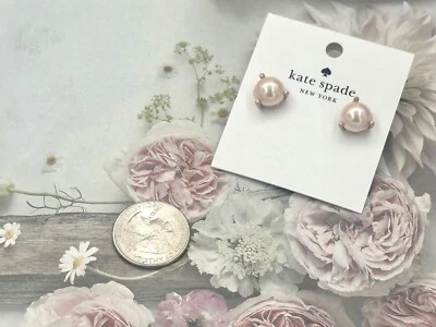 Kate Spade Rise And Shine Blush Pearl Faux Earrings New with tag - Image 1 of 3