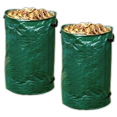 2er Set Gartensack 120 Liter Gartenabfallbehälter Laubsack für Gartenabfall Grün - Bild 1 von 2