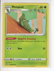 METAPOD REBEL CLASH SET POKEMON CARD 002/192 NM/M - Picture 1 of 1