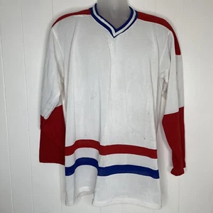 Vintage Winn Well Winwell Hockey Jersey Size Medium Red White And Blue 1970s - Picture 1 of 12