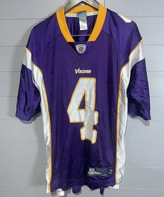Camiseta deportiva Reebok Minnesota Vikings Brett Favre #4 NFL On Field para hombre talla mediana Foto 1 de 4