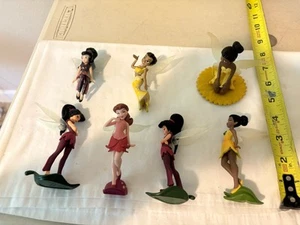 Nice Lot of  7 Disney Pixie Hollow Fairy Fairies PVC Figures Cake Toppers - Picture 1 of 4