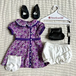 American Girl Doll RUTHIE Smithens Meet Outfit ~ Dress Shoes Undies Watch Bag - Picture 1 of 5