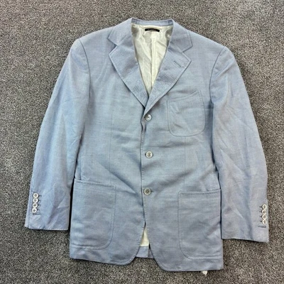 Abrigo Blazer Deportivo Tom Ford Para Hombre 50R Azul Espiga Morera Seda Tussah Lino Foto 1 de 4