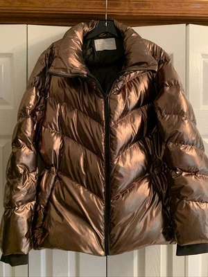 Athleta Size XL Metallic Puffer Coat Bronze EUC - Image 1 of 4