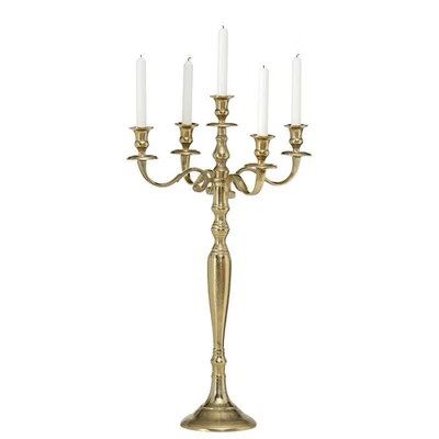 Candelabro Hamptons Five Taper Metal Dorado, Glamour Tradicional, Hecho a Mano,... Foto 1 de 4