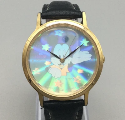 Reloj Holograma Vintage Lorus Disney Goofy Tono Dorado Cuero Negro Batería Nueva Foto 1 de 4