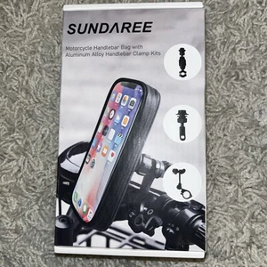 SUNDAREE Motorcycle Handlebar Bag with Aluminum Alloy Handlebar Clamp Kits 360• - Photo 1 sur 5
