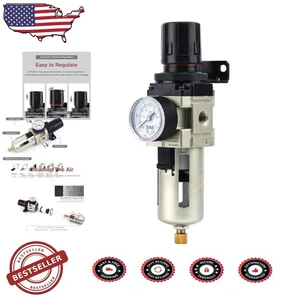 Heavy Duty 1/4" NPT Luftfilterregler - Aluminium, Poly Schüssel, Manometer - Bild 1 von 8