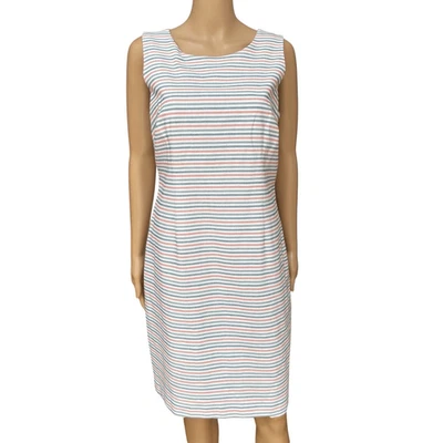 Talbots cotton striped sleeveless lined shift dress Size 10 - Image 1 of 4
