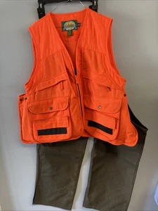 Cabela's Hunting Vest Men's L Blaze Orange And Chaps - Picture 1 of 8
