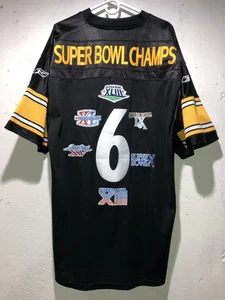 RARE VINTAGE Reebok PITTSBURGH STEELERS 6X SUPER BOWL CHAMPS Trikot Herren 56 - Bild 1 von 20