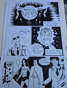 Comic Book Original Interior Art Page Batman Wonder Woman SpongeBob appearances - Picture 1 of 1