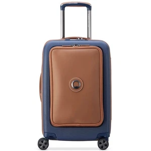 NEW Delsey Chatelet Air 2.0 Exp. Laptop Wheelaboard Spinner Bag Navy/Brown 55cm - Picture 1 of 3