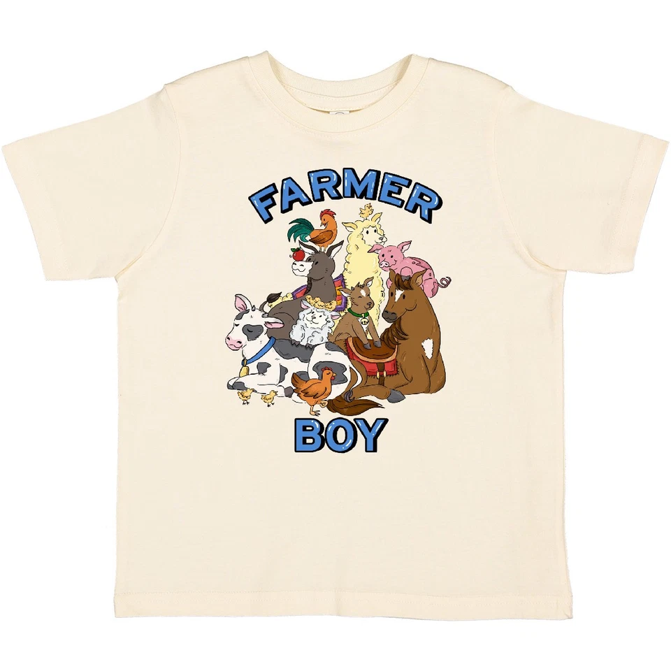 Camiseta Inktastic Granjero Niño Con Animales de Granja Felices Niño Pequeño Linda Vaca Vaquero Cerdo Foto 1 de 1
