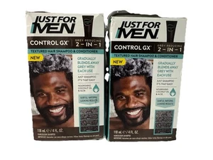2 Boxes ~ Just For Men Control GX Grey Reducing Shampoo & Conditioner Textured - Picture 1 of 1