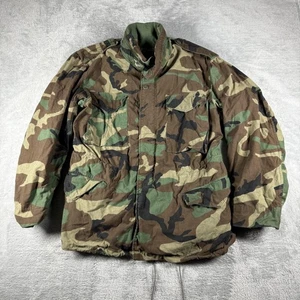 Vintage US Army Mantel Herren Medium Camouflage M65 Feldjacke 80er Militär - Bild 1 von 11