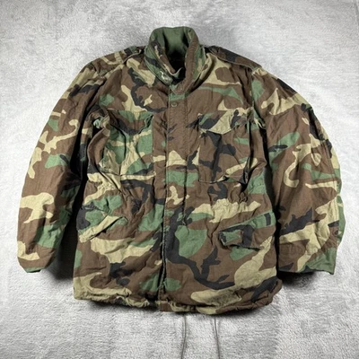 Vintage US Army Coat Mens Medium Camouflage M65 Field Jacket 80s Military - Image 1 of 4