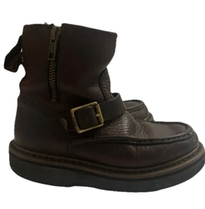 Georgia Buckle Boots Size 13.5 Little Georgia Wellington Size Zip Brown Work - Picture 1 of 12