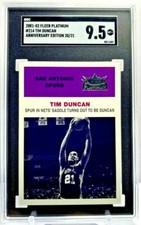 2001-02 Fleer Platinum Anniversary Edition #'d /21 Tim Duncan No.214 SGC 9.5