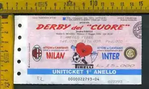 Biglietto Stadio Calcio 52 Milan Inter Derby del Cuore - Foto 1 di 1