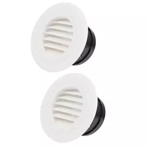 2 Pcs Round Air Vents Louver Thicker Soffit Vent Cover Grille Cap With Builtin F - Picture 1 of 5