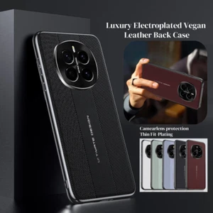 Plating Vegan Leather Protection Back Case For Honor Magic 8 Pro / Magic7 Pro - Picture 1 of 21