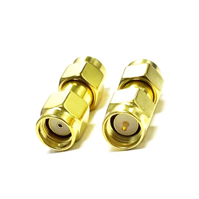 1PC SMA male to RP-SMA male RF connector Adapter coupler straight brass NEW - Image 1 of 4