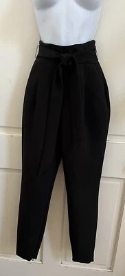 bebe новый! Черные поликреповые вязаные штаны с высокой талией в бумажном пакете 4 - Изображение 1 из 4