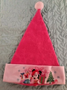 Minnie Mouse Pink Christmas Santa Claus Hat Disney 15" Tall - Picture 1 of 8