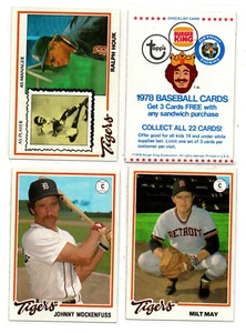 1978 Topps BURGER KING Detroit Tigers Complete set  Trammell, Whitaker,Morris RC - Picture 1 of 12