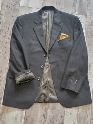 Blazer para hombre 42S Savile Row gris-marrón ojo de pájaro elegante Reconnu Lanzawood 100 % lana Foto 1 de 4