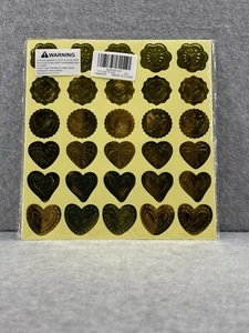 Gold Foil Love Heart Scrapbook Planner Metallic Craft Stickers 540 count - Picture 1 of 1