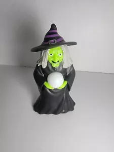 CACKLING WITCH w/Crystal Ball Light up Sound PLASTIC FIGURE wicca motion sensor - Picture 1 of 4