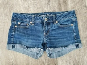 Vintage 2011 Womens AMERICAN EAGLE Jean Shorts Sz 4 Blue Medium Wash  - Picture 1 of 5