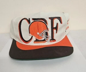 Neu mit Etikett Vintage Deadstock Cleveland braun Fußball CBF weiß Druckknopflasche Logo Mütze Kappe - Bild 1 von 11