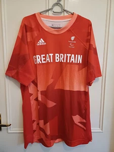 Adidas GB Paralympics Tokyo 2020 Great Britain XL2 Tshirt Red Mint Condition - Picture 1 of 9