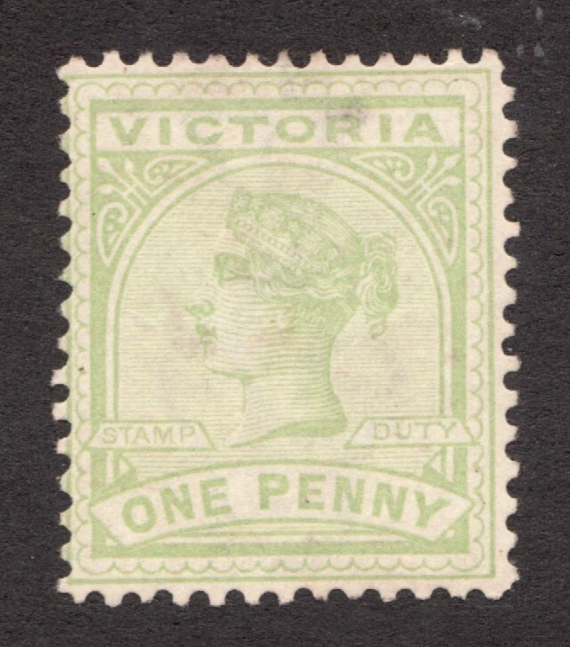 Antiguo 1886-89 Victoria, Australia Sc# 161, un centavo, verde claro. MNG Cv$25 Foto 1 de 1