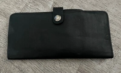 Levenger Cartera Organizador Cuero Negro Suave Unisex Vintage Sección A Presión Foto 1 de 4