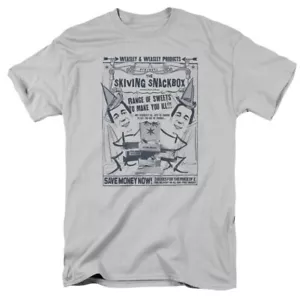 Harry Potter Skiving Snackbox T Shirt Mens Licensed Wizard Movie Tee Silver - Picture 1 of 2