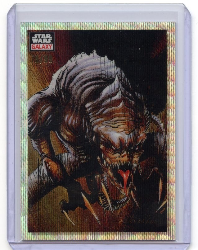 2023 Topps Chrome STAR WARS Galaxy RAVENOUS RANCOR #19 WAVE REFRACTOR 76/99