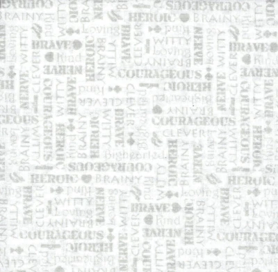 Wizard of Oz 75 Years Wickedness TEXT WORDS WHITE Blender Fabric By the FQ 1/4yd - Image 1 of 4