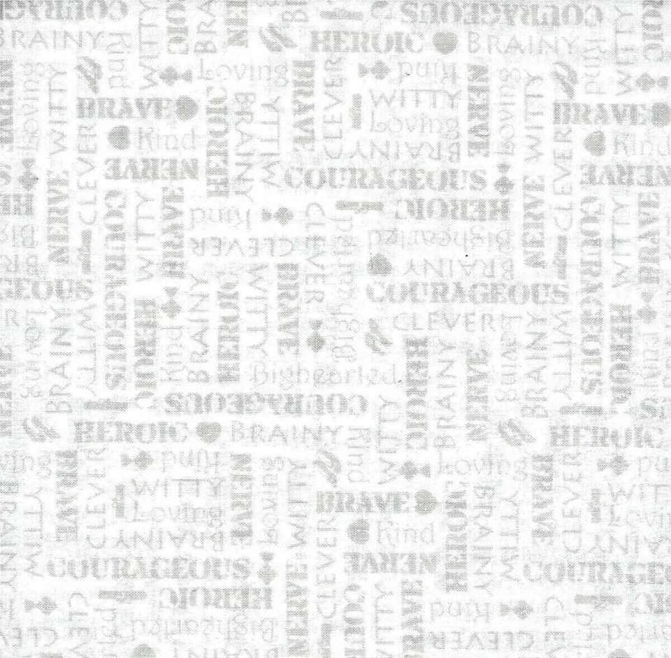 Wizard of Oz 75 Years Wickedness TEXT WORDS WHITE Blender Fabric By the FQ 1/4yd - Image 1 of 4