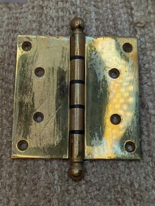 Herrajes de puerta con punta de bola de latón macizo de 5" x 5" - Imagen 1 de 10