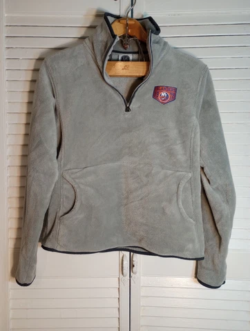 New York Islanders NHL Youth Large 1/4 Zip Pullover Sweater, Grey, Soft Cover