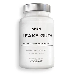 Amen Leaky Gut Probiotic Supplement, L Glutamine Zinc, Turmeric, Licorice, 90 ct - Picture 1 of 12